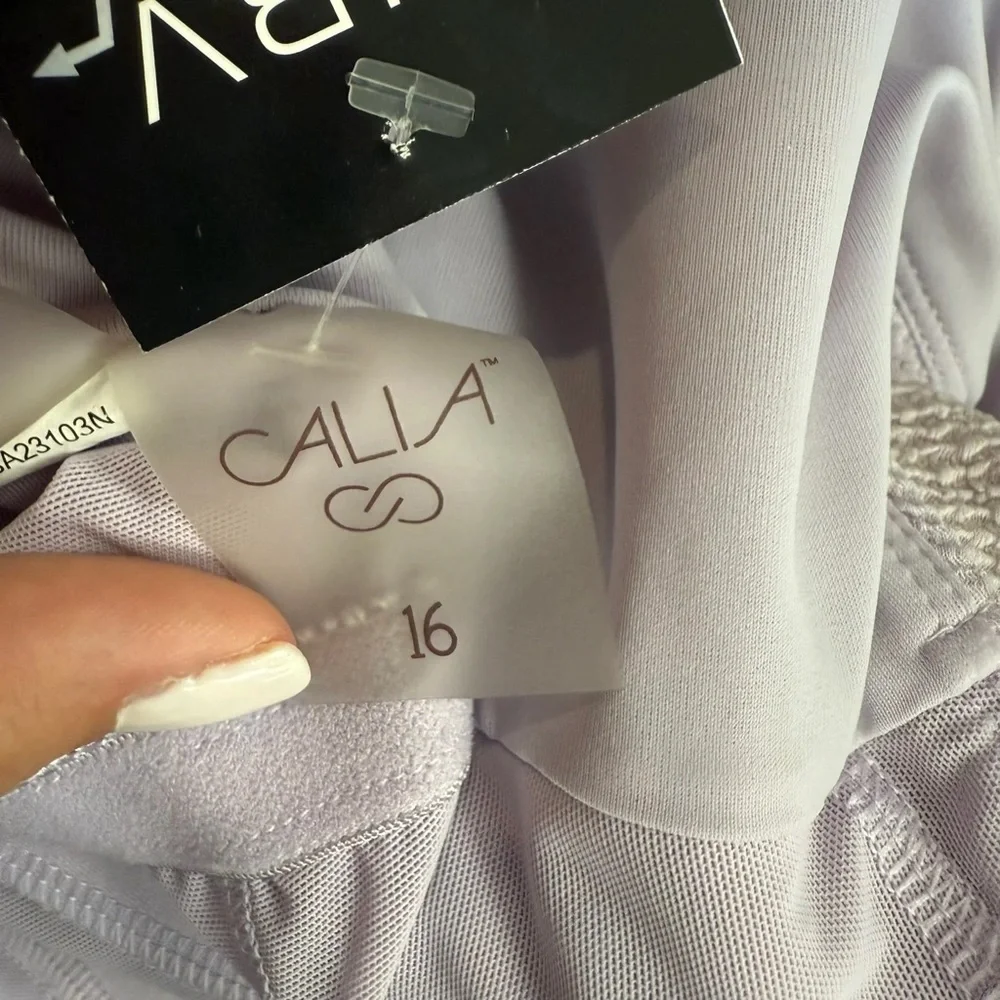 Calia Lilac Open Back High Neck Swimsuit - Size 16